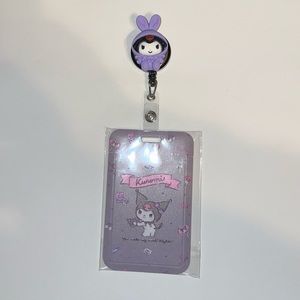 Hello kitty KUROMI ID holder with lanyard NWT